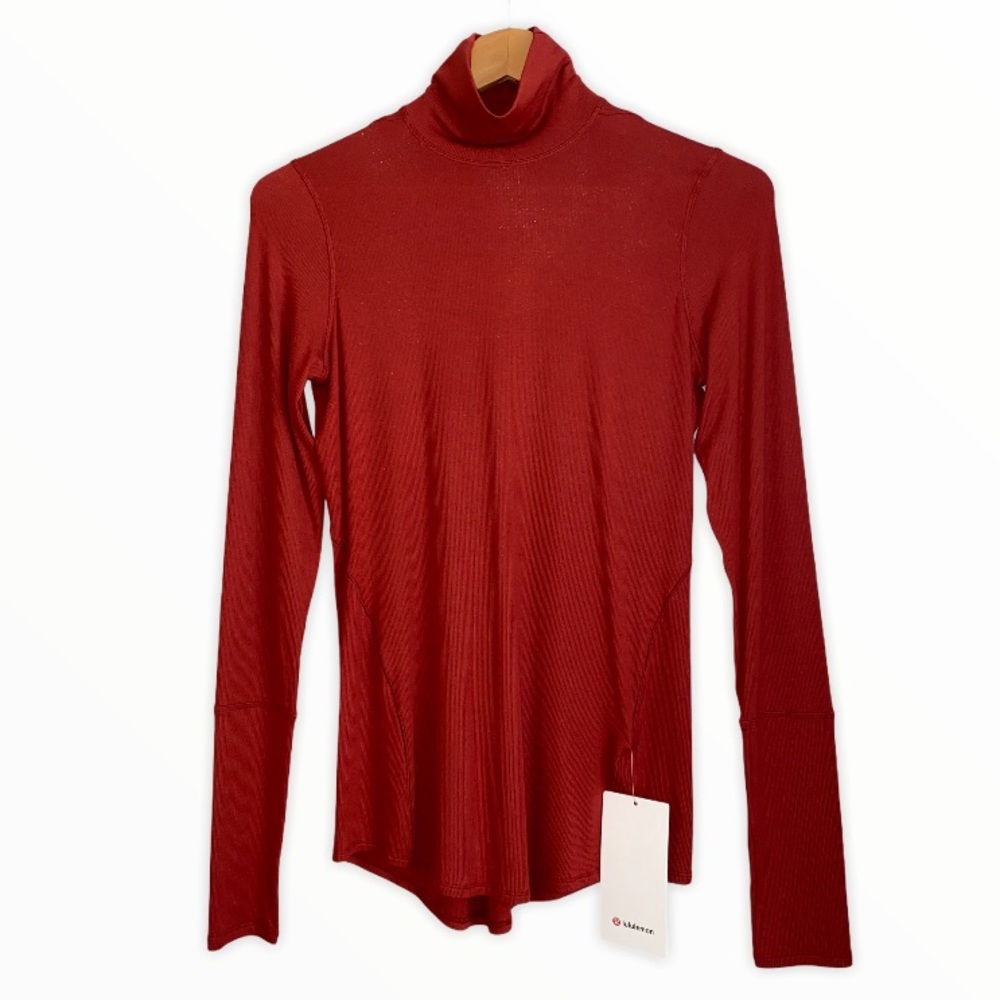 lululemon athletica Red Long Sleeve Turtleneck Top